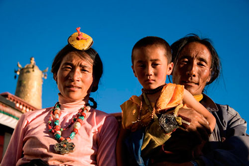 "Pilgrim family" Jokhang Temple, Lhasa, Tibet