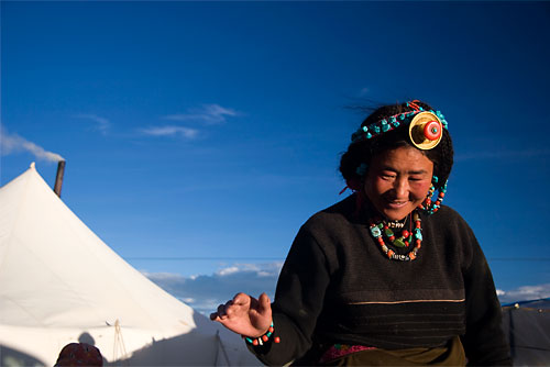 "Nomad woman and her tent" Darchen, M. Kailash, Western Tibet